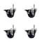 Service Caster 3'' Solid Poly Swivel 7/16'' Grip Ring Stem Caster Set with Brake, 4PK SCC-GR20S314-SPUS-PLB-716138-4 - alternate 1